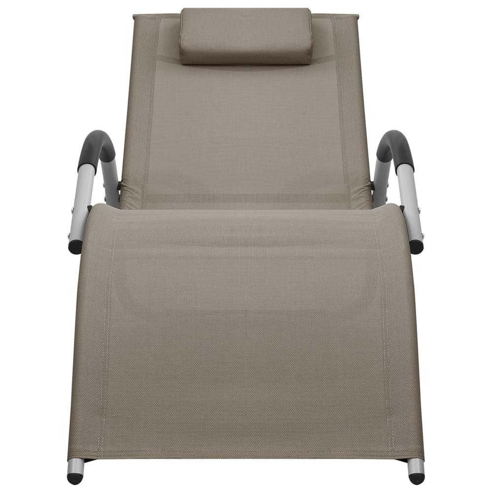 vidaXL Sun Lounger Textilene Taupe and Gray, 310515. Picture 2