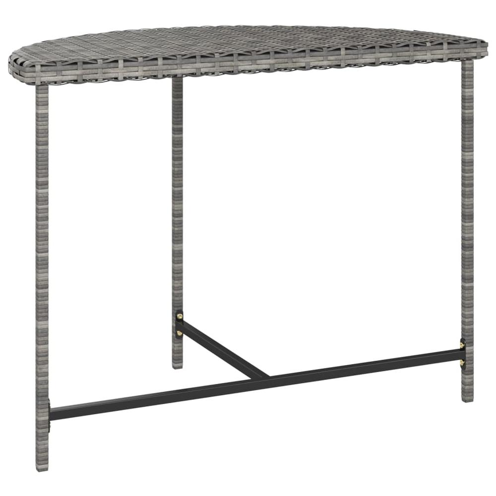 vidaXL Patio Table Gray 39.4"x19.7"x29.5" Poly Rattan. Picture 3