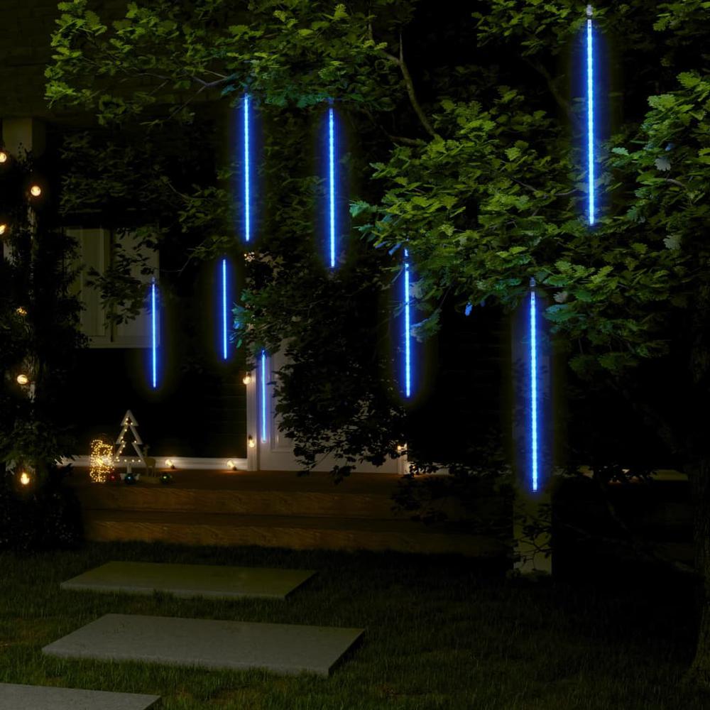vidaXL Meteor Lights 8 pcs 19.7" Blue 288 LEDs Indoor Outdoor. Picture 1