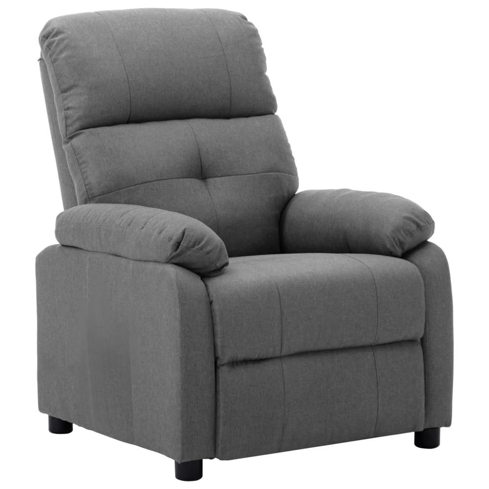 vidaXL Recliner Chair Light Gray Fabric. Picture 1
