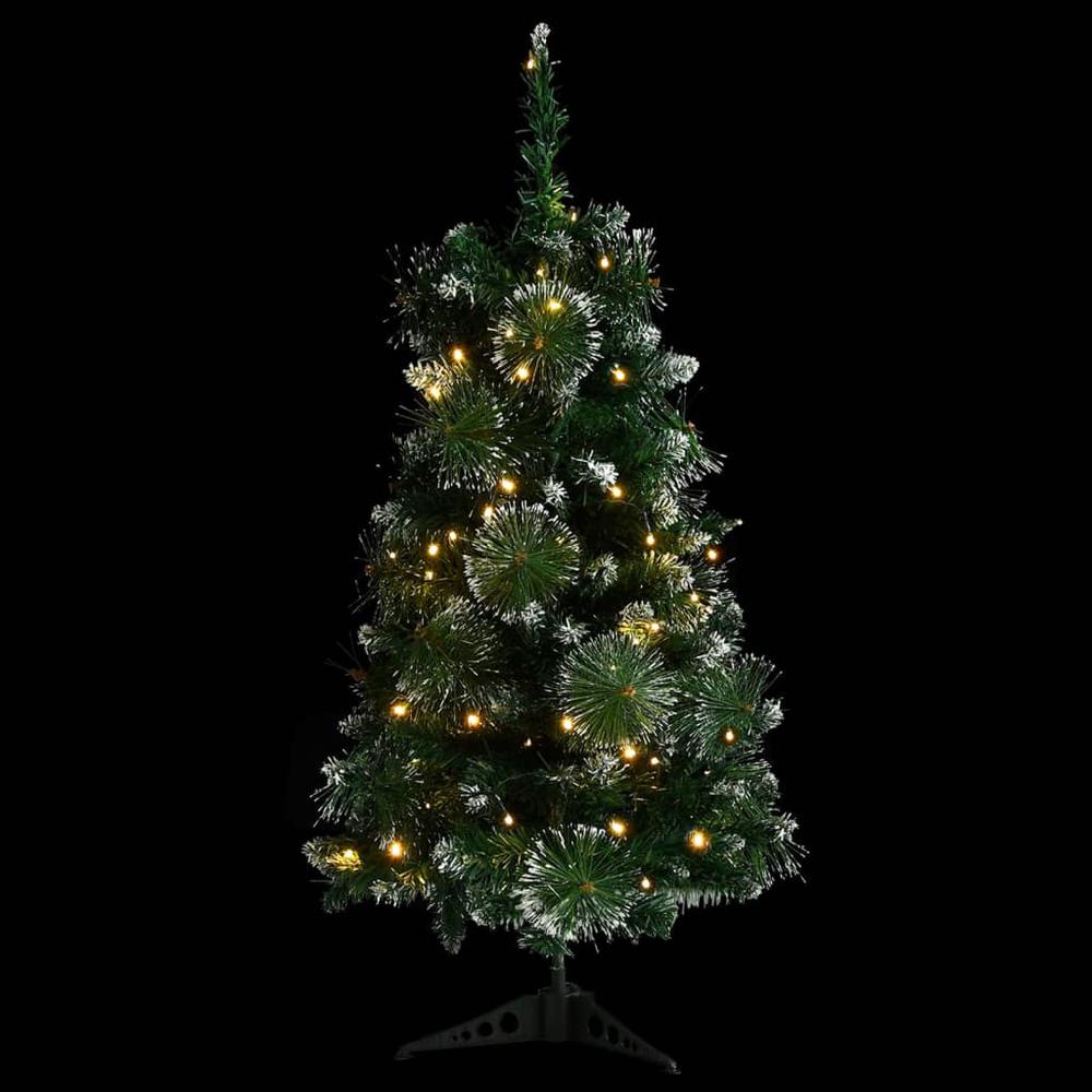 vidaXL Artificial Christmas Tree with Stand and LEDs Green 35.4" PVC, 332851. Picture 2