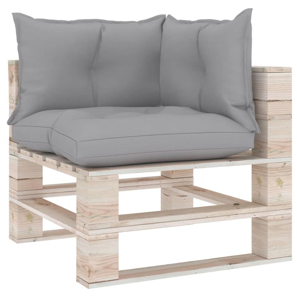 vidaXL Pallet Sofa Cushions 3 pcs Gray Fabric. Picture 1