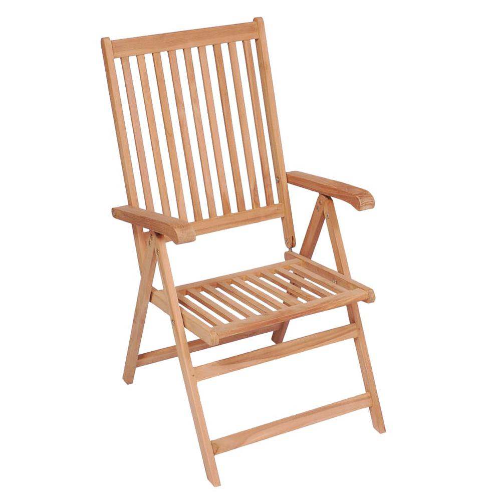 vidaXL Reclining Patio Chairs 6 pcs Solid Teak Wood. Picture 2