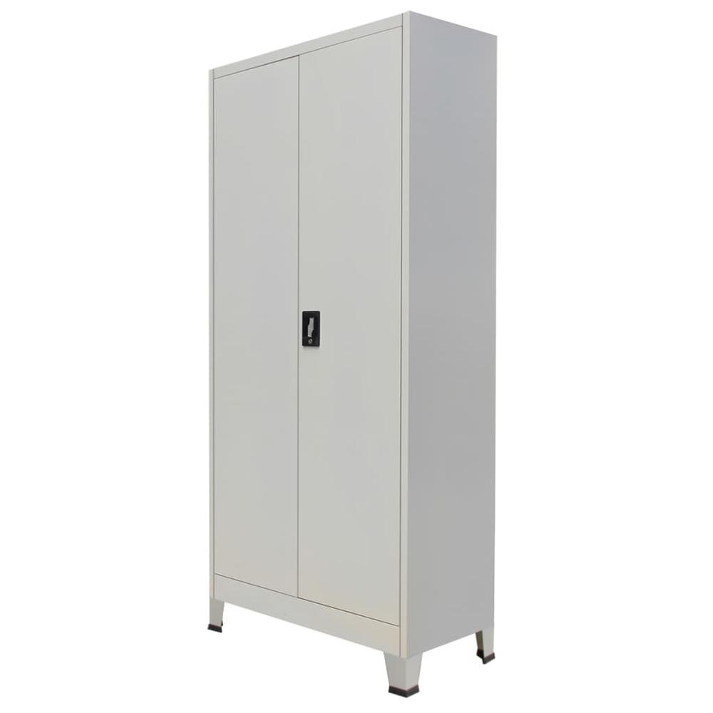 vidaXL Office Cabinet with 2 Doors Steel 35.4"x15.7"x70.9" Gray, 20152. Picture 1