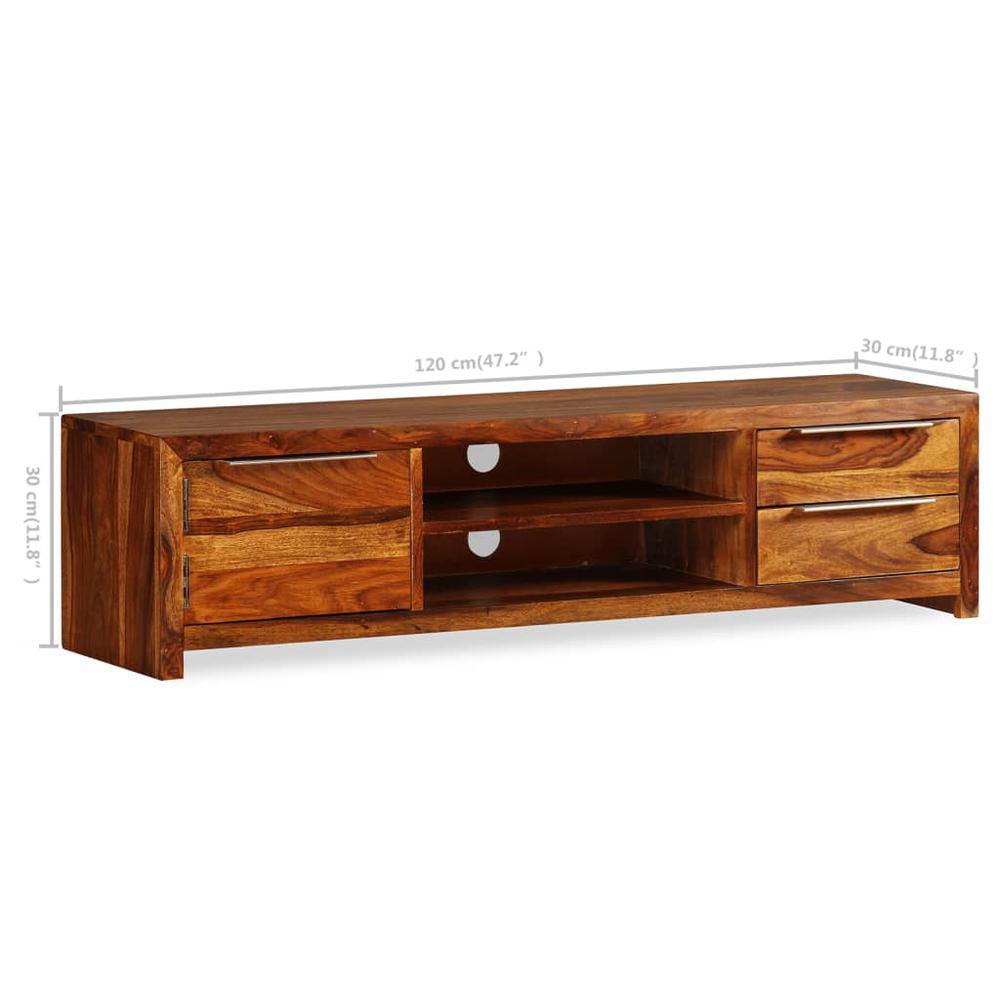 vidaXL TV Cabinet Solid Sheesham Wood 47.2"x11.8"x11.8". Picture 11