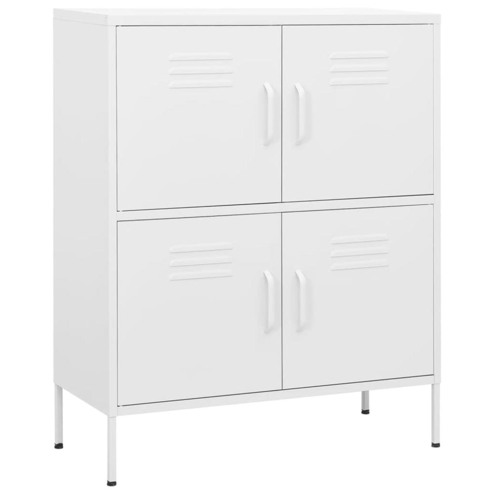 vidaXL Storage Cabinet White 31.5"x13.8"x40" Steel, 336143. Picture 2