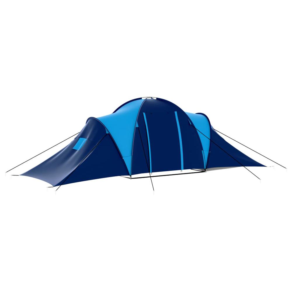 vidaXL Camping Tent Fabric 9 Persons Dark Blue and Blue. Picture 2