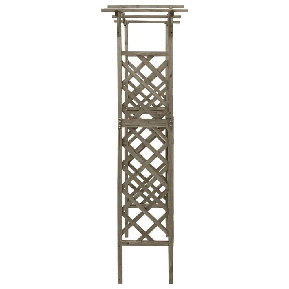 vidaXL Pergola with Gate 45.7"x15.7"x80.3" Gray Solid Firwood. Picture 4