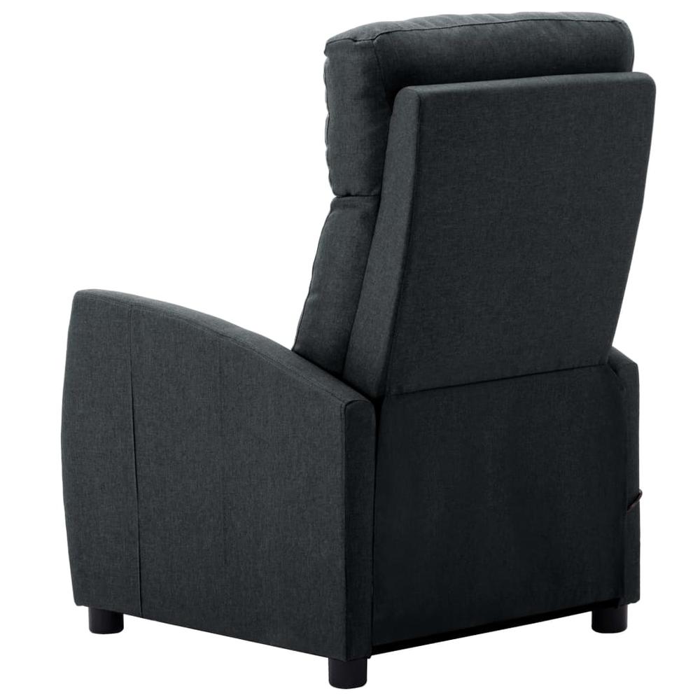 vidaXL Electric Massage Reclining Chair Dark Gray Fabric. Picture 4