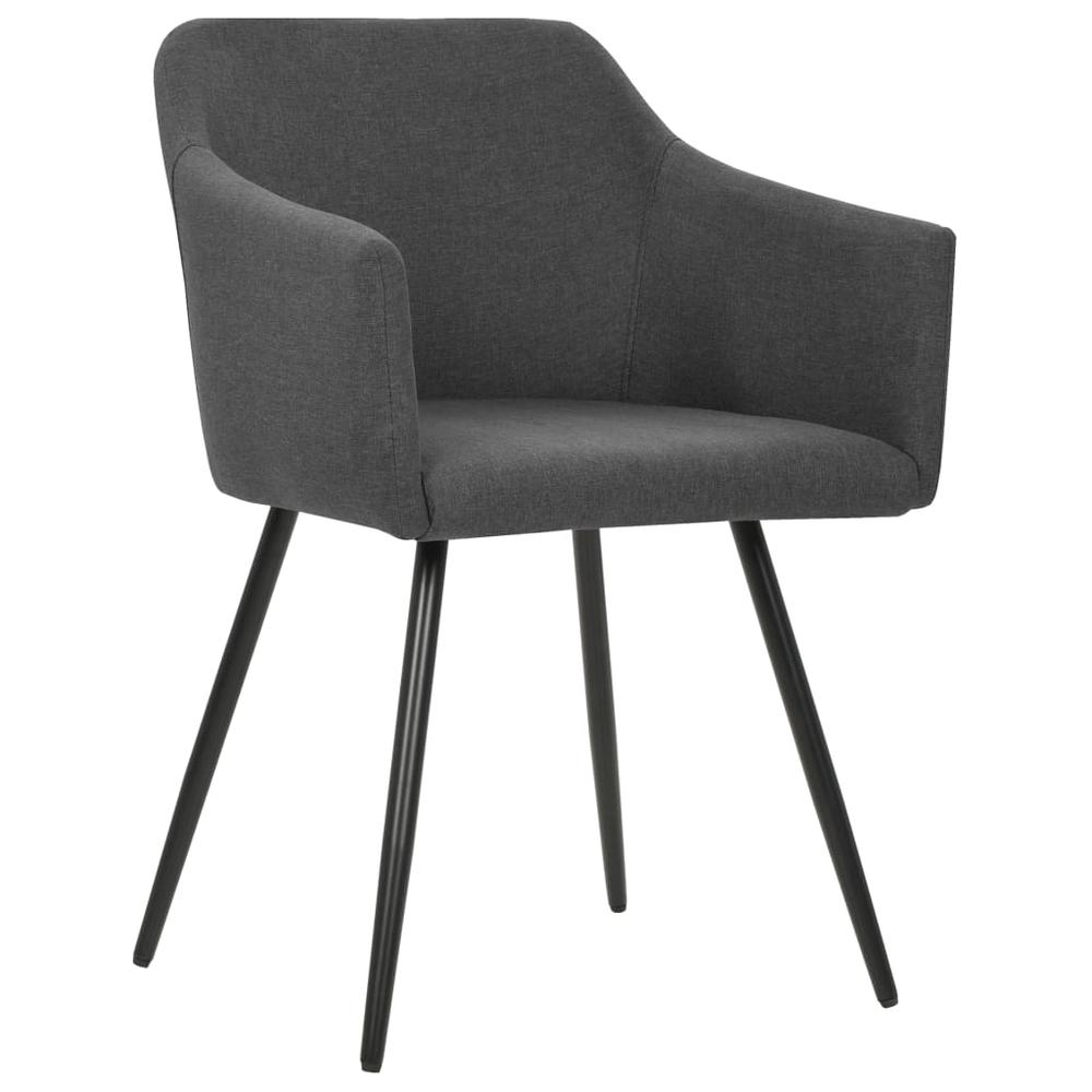 vidaXL Dining Chairs 4 pcs Dark Gray Fabric. Picture 2