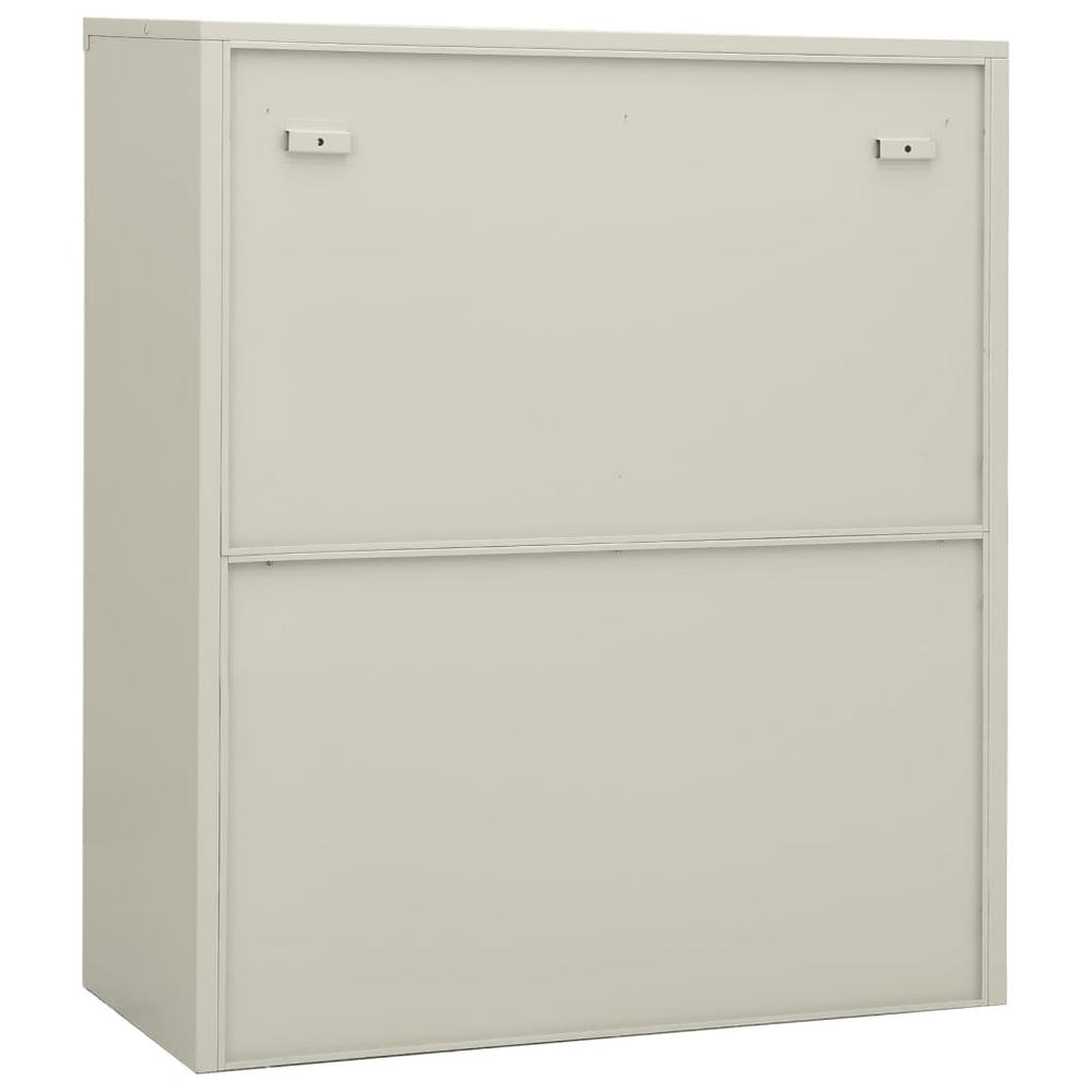 vidaXL Office Cabinet Light Gray 35.4"x15.7"x41.3" Steel. Picture 4