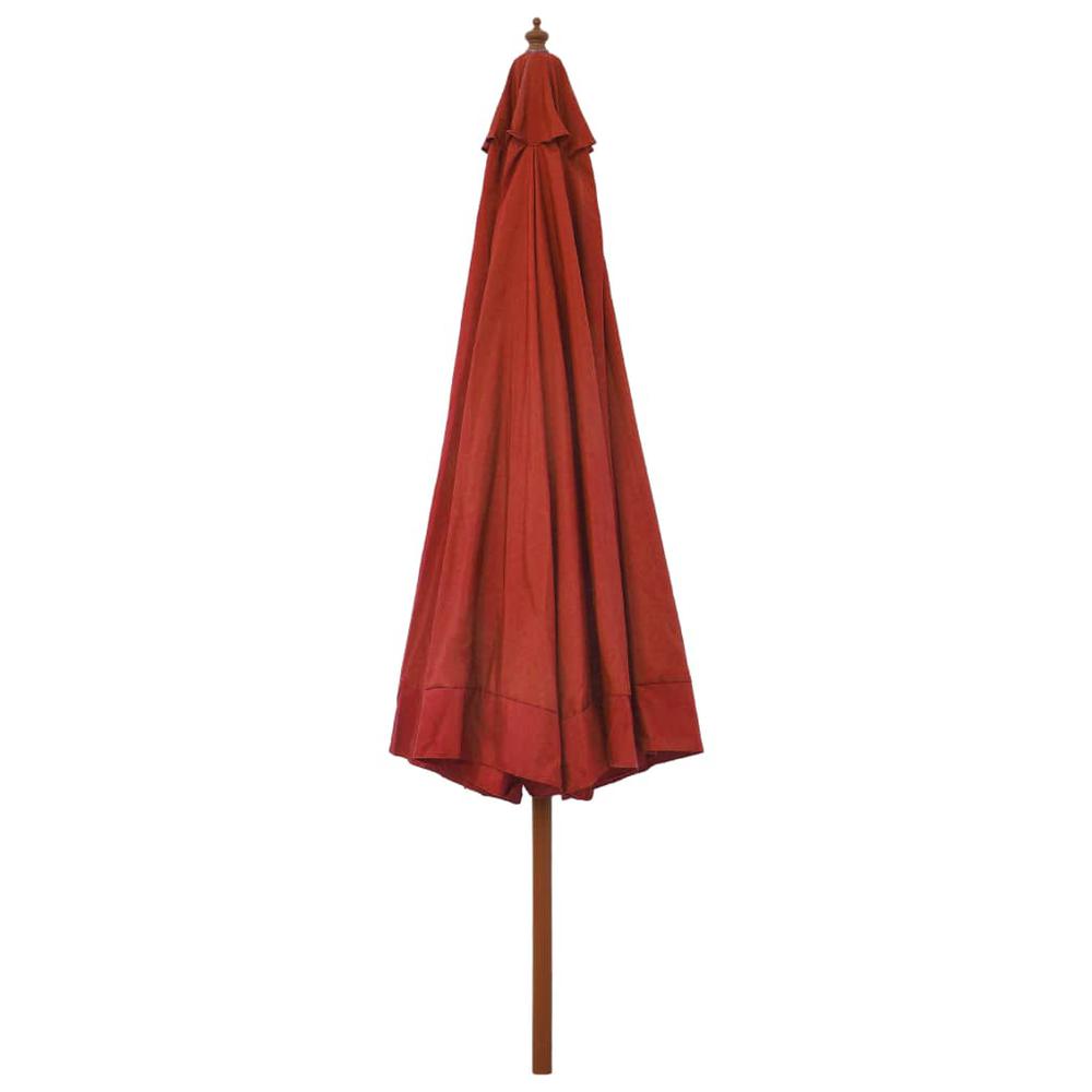 vidaXL Outdoor Parasol with Wooden Pole 129.9" Terracotta. Picture 3