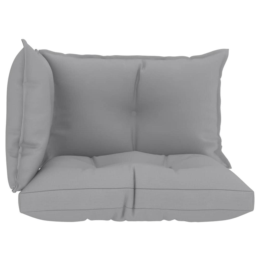 vidaXL Pallet Sofa Cushions 3 pcs Gray Fabric. Picture 4