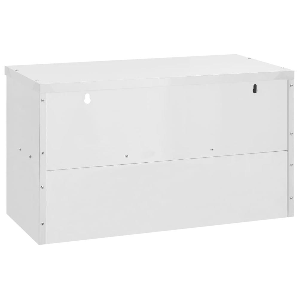 vidaXL Kitchen Wall Cabinet 35.4"x15.7"x19.7" Stainless Steel. Picture 3