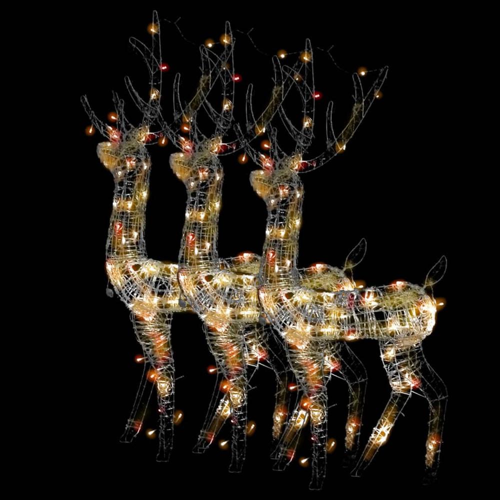 vidaXL Acrylic Reindeer Christmas Decorations 3 pcs 47.2" Multicolor. Picture 2