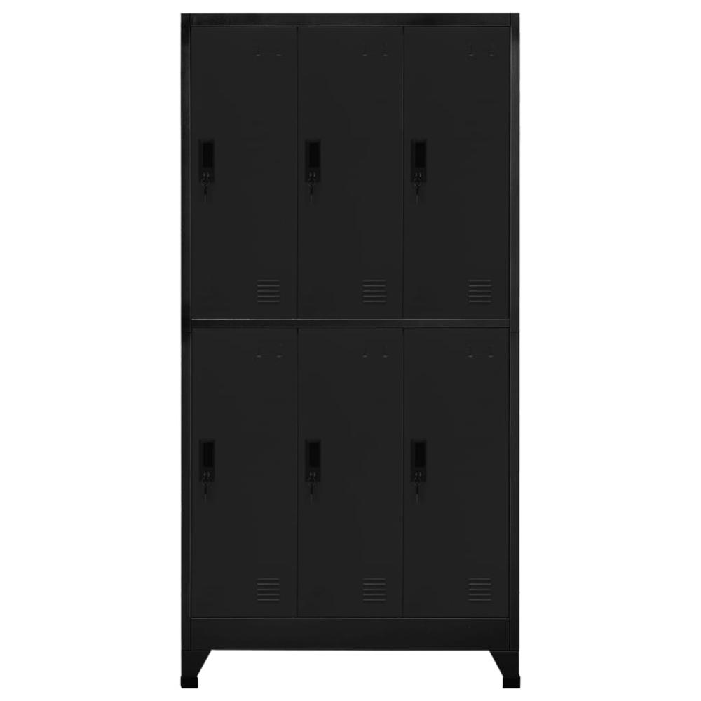 vidaXL Locker Cabinet Black 35.4"x17.7"x70.9" Steel. Picture 2
