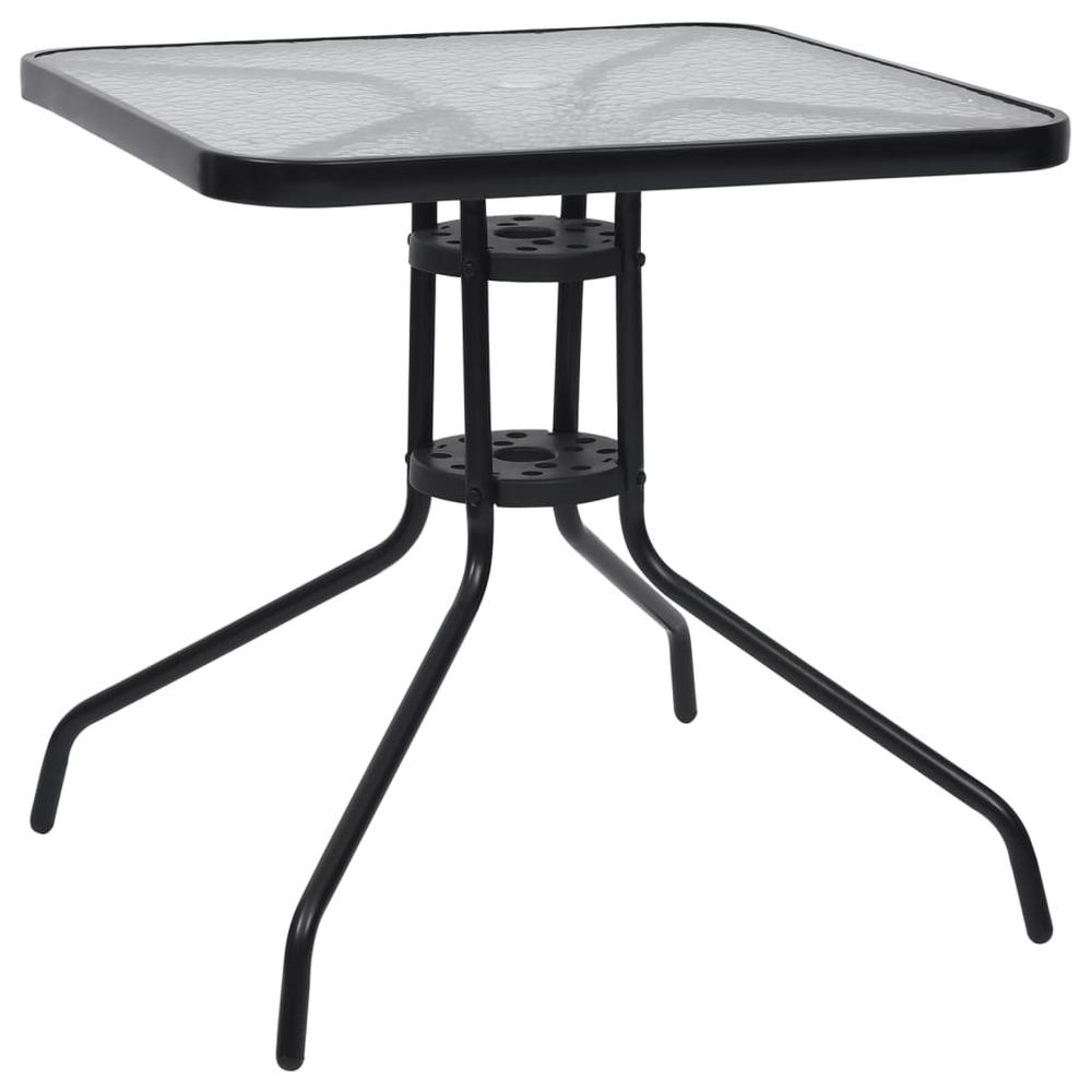 vidaXL Patio Table Black 27.6"x27.6"x27.6" Steel. Picture 1