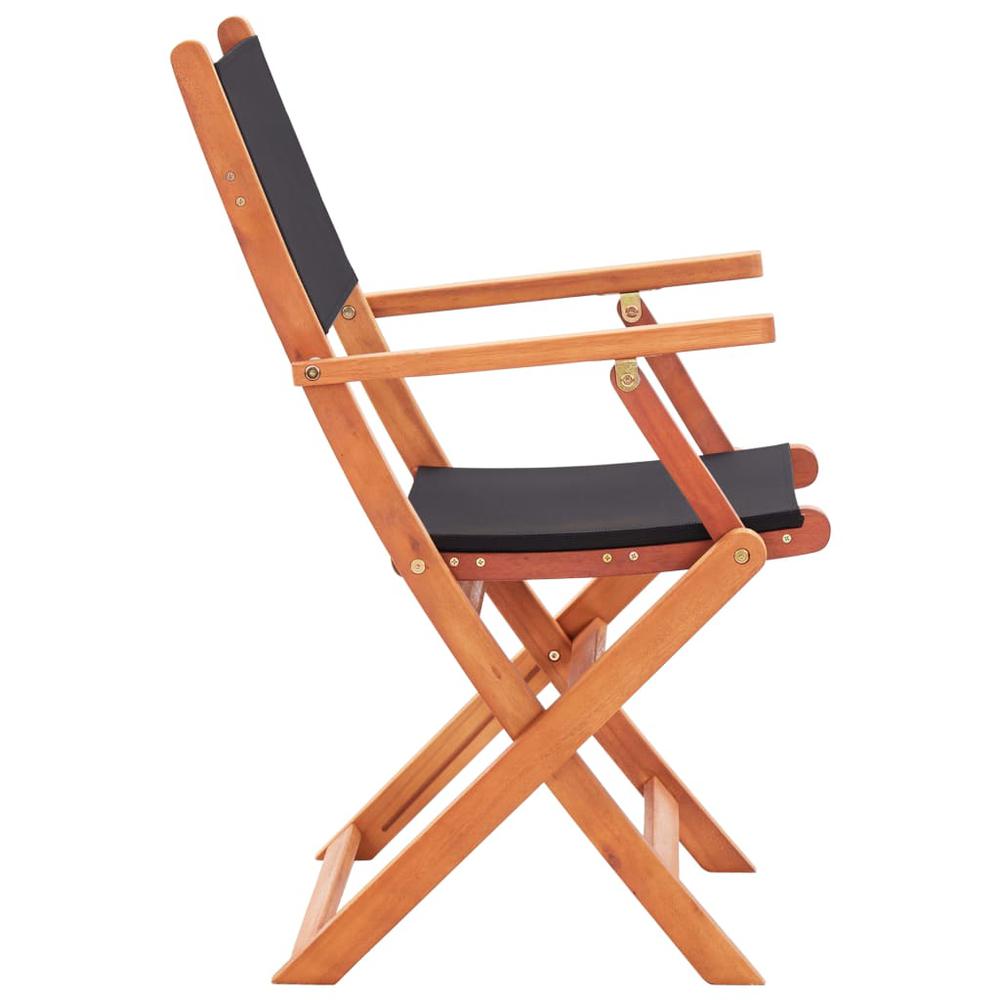 vidaXL Folding Patio Chairs 4 pcs Solid Eucalyptus Wood&Textilene, 316121. Picture 4