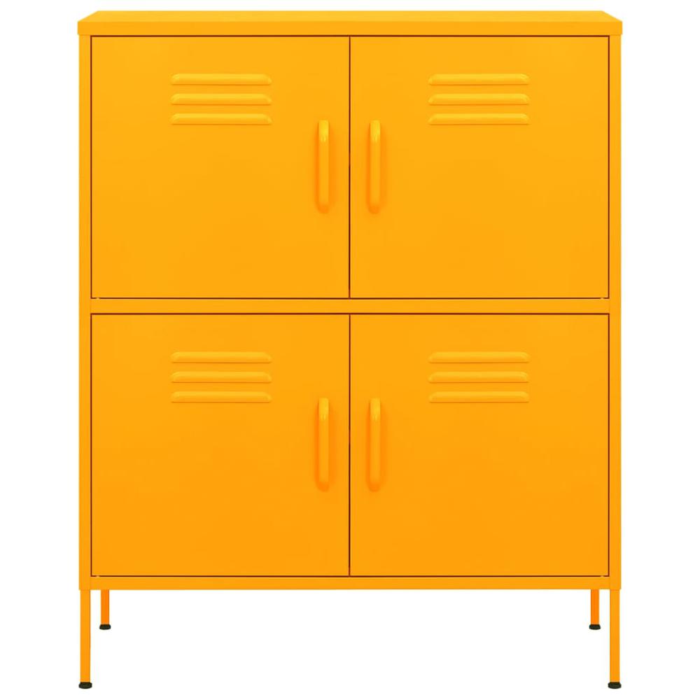 vidaXL Storage Cabinet Mustard Yellow 31.5"x13.8"x40" Steel, 336137. Picture 3