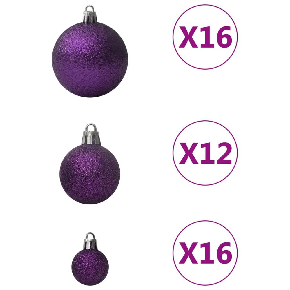 vidaXL 100 Piece Christmas Ball Set Purple. Picture 4