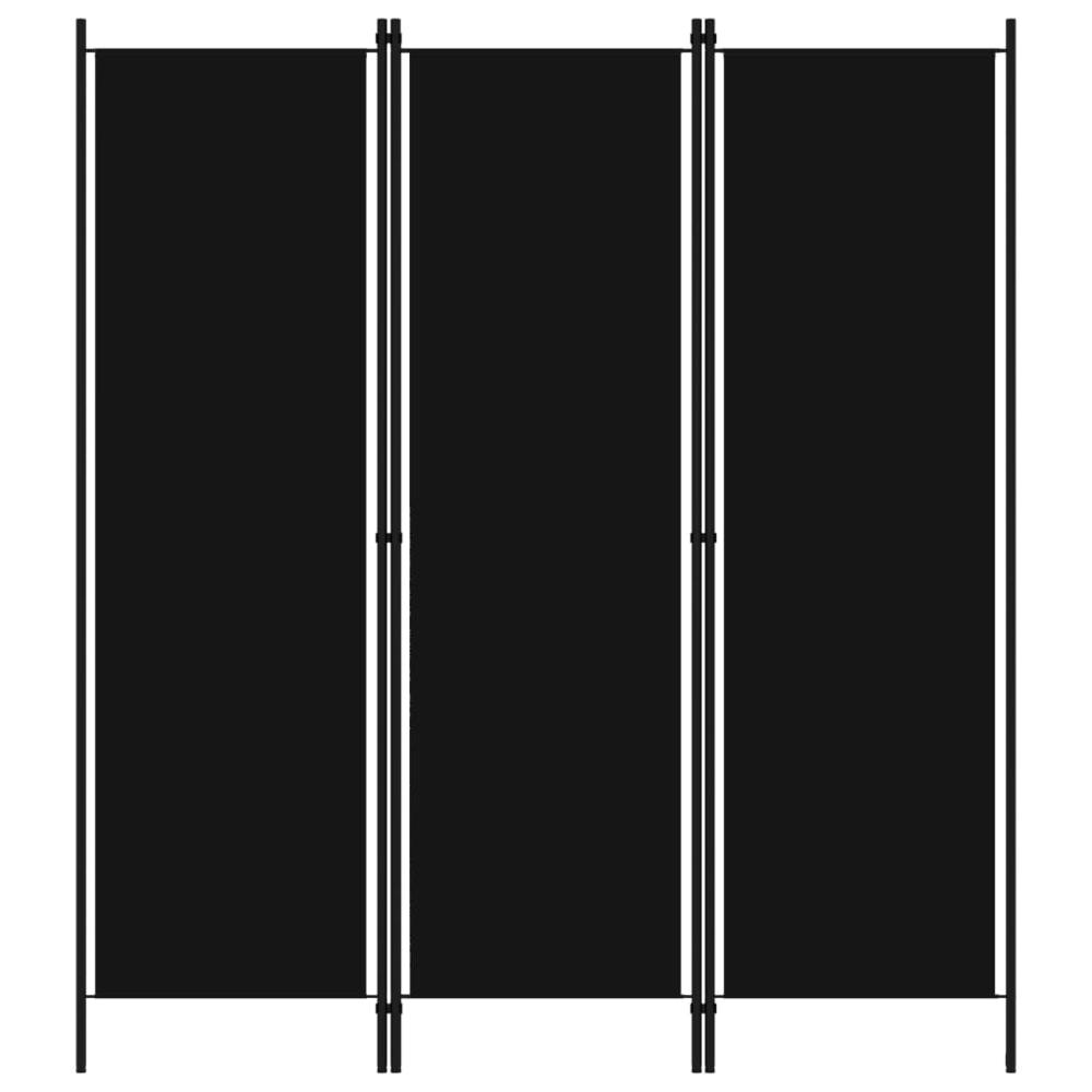 vidaXL 3-Panel Room Divider Black 59.1"x70.9". Picture 1