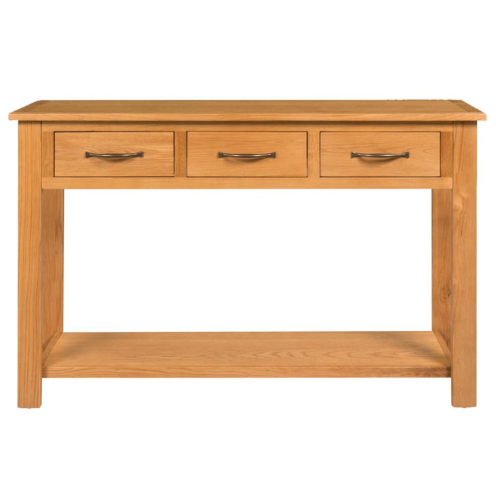 vidaXL Console Table 43.3"x13.7"x29.5" Solid Oak Wood. Picture 2
