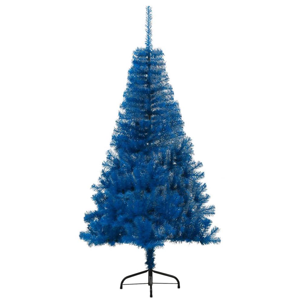 vidaXL Artificial Half Christmas Tree with Stand Blue 70.9" PVC. Picture 4