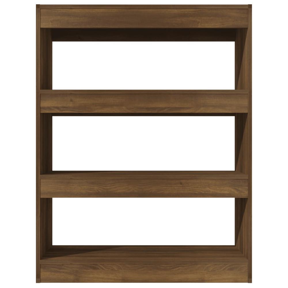 vidaXL Book Cabinet/Room Divider Brown Oak 31.5"x11.8"x40.6" Engineered wood. Picture 3