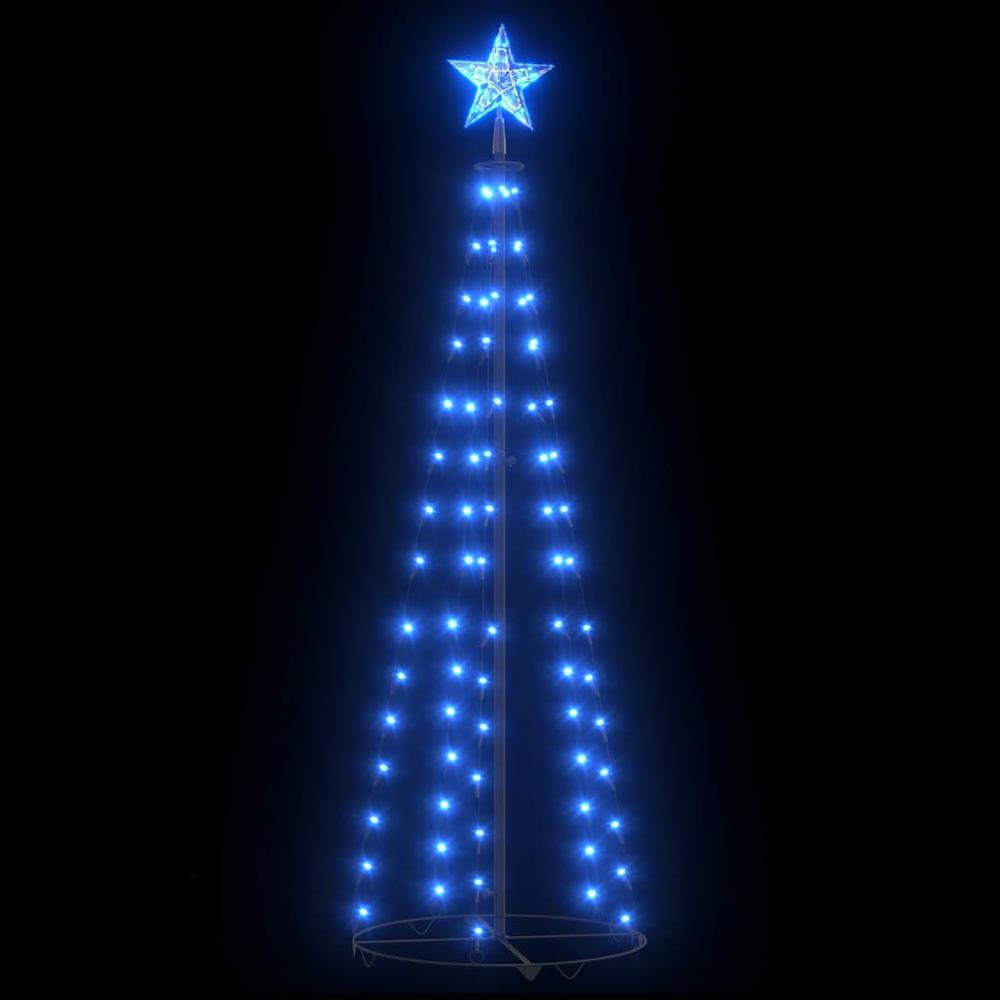 vidaXL Christmas Cone Tree Blue 84 LEDs 19.7"x59.1". Picture 2