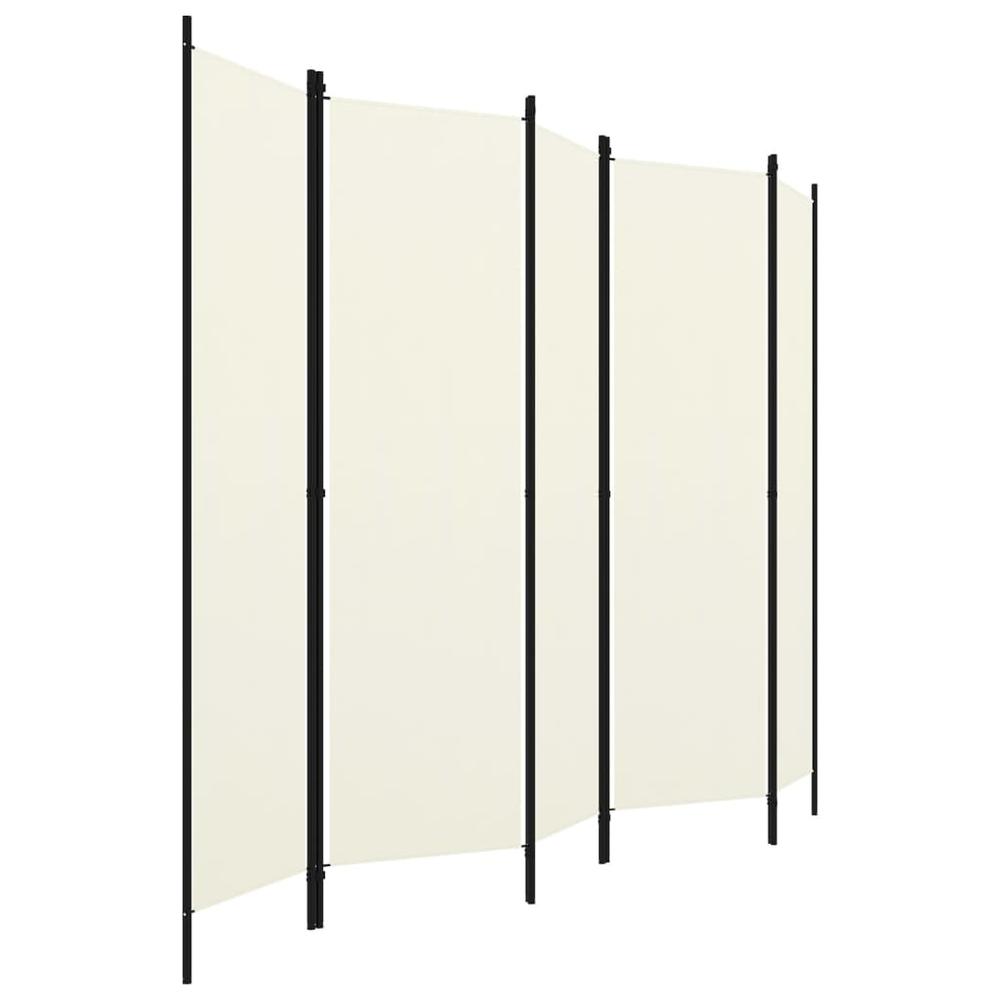 vidaXL 5-Panel Room Divider Cream White 98.4"x70.9". Picture 3