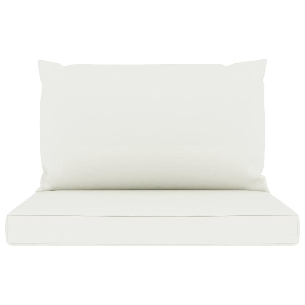 vidaXL Pallet Sofa Cushions 2 pcs Cream White Fabric. Picture 3
