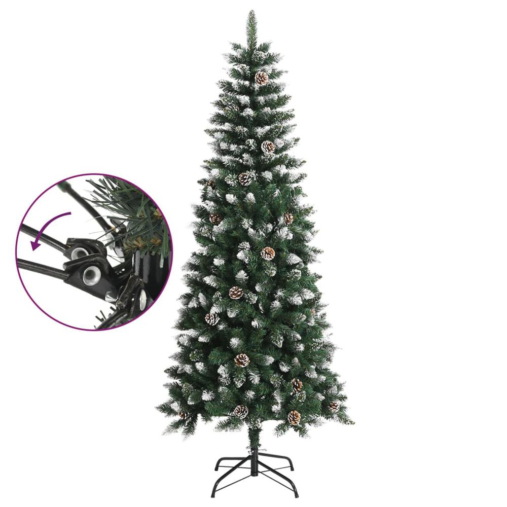 vidaXL Artificial Christmas Tree with Stand Green 70.9" PVC, 345175. Picture 3