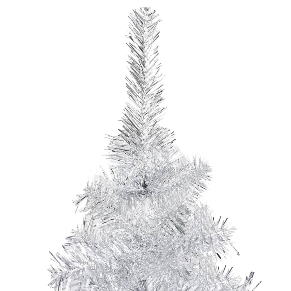 vidaXL Artificial Christmas Tree with LEDs&Ball Set Silver 94.5" PET, 3077526. Picture 3