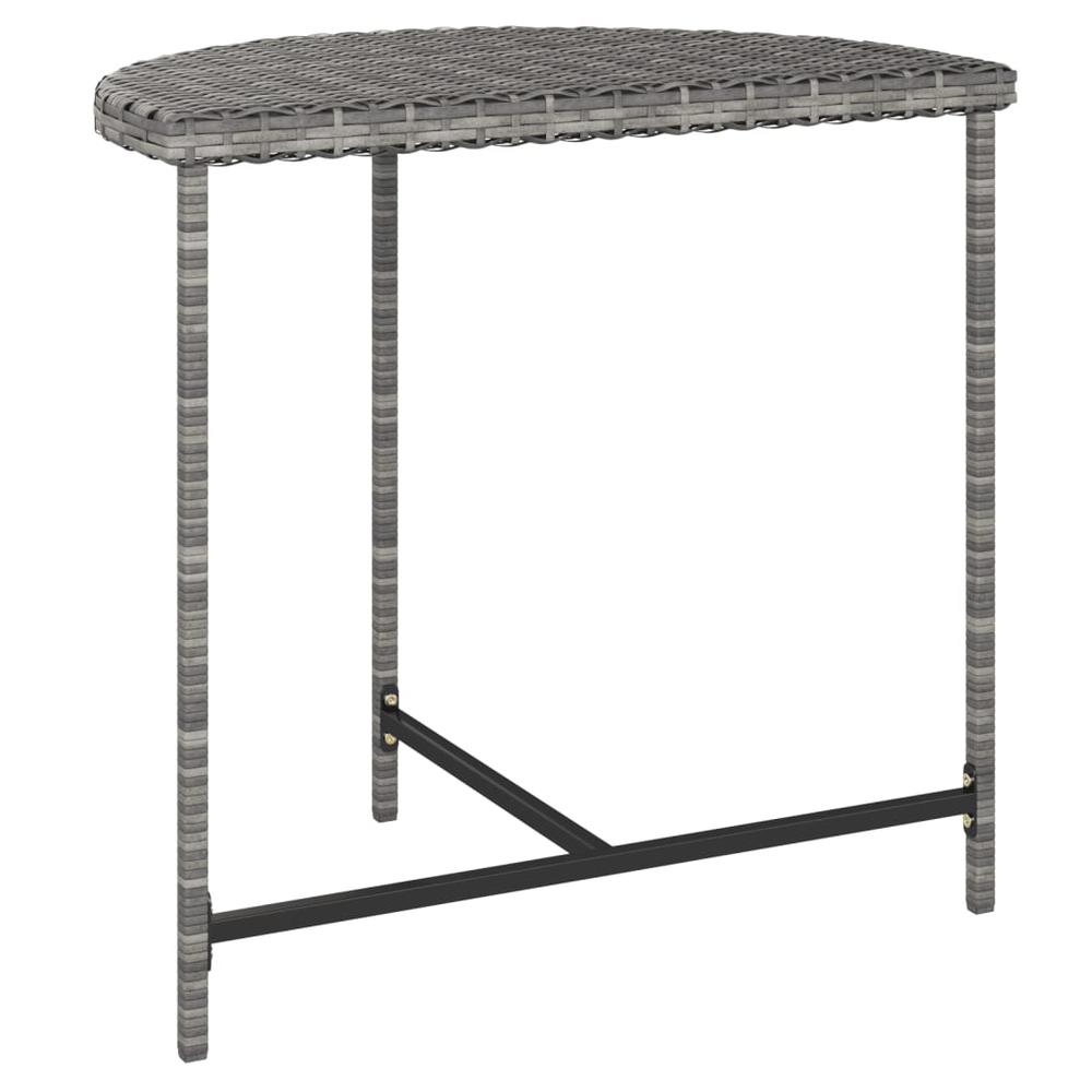 vidaXL Patio Table Gray 31.5"x19.7"x29.5" Poly Rattan. Picture 3