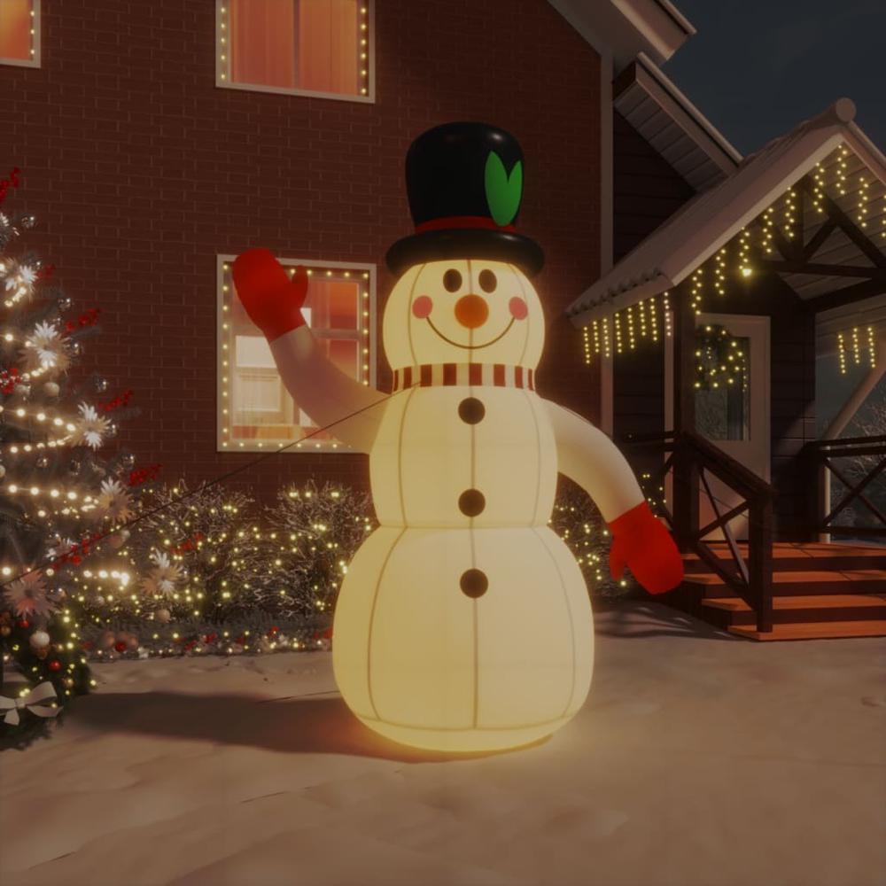 vidaXL Inflatable Snowman with LEDs 94.5". Picture 1