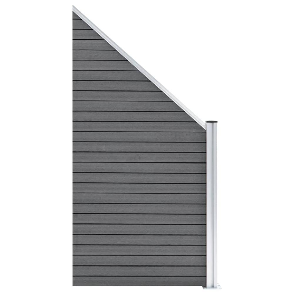 vidaXL Fence Panel WPC 37.4"x(41.3"-70.9") Gray. Picture 2