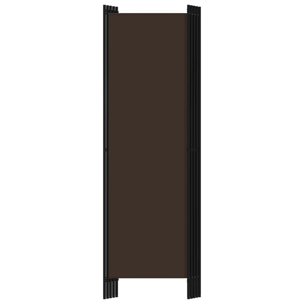 vidaXL 5-Panel Room Divider Brown 98.4"x70.9". Picture 4