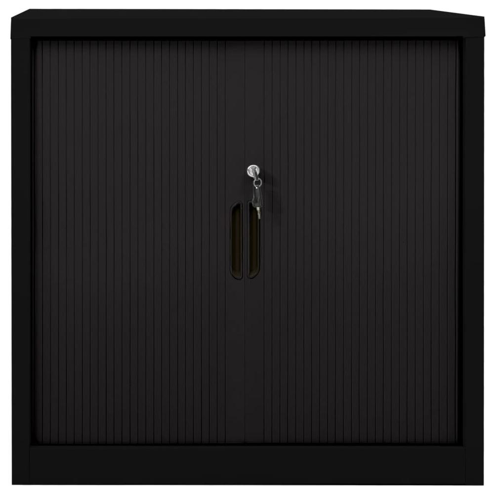 vidaXL Sliding Door Cabinet Black 35.4"x15.7"x35.4" Steel, 336431. Picture 2