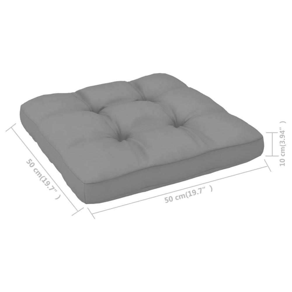 vidaXL Pallet Sofa Cushion Gray 19.7"x19.7"x3.9". Picture 4