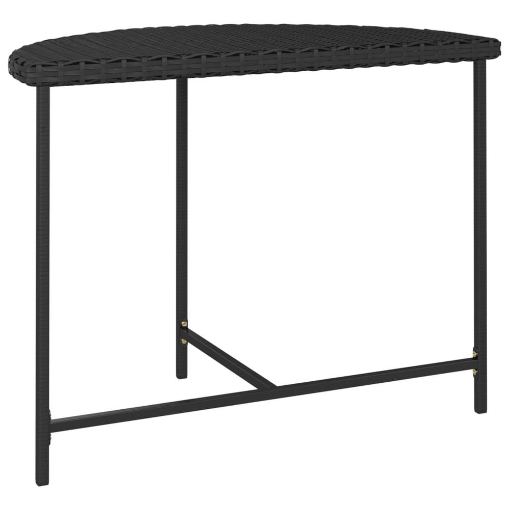 vidaXL Patio Table Black 39.4"x19.7"x29.5" Poly Rattan. Picture 3