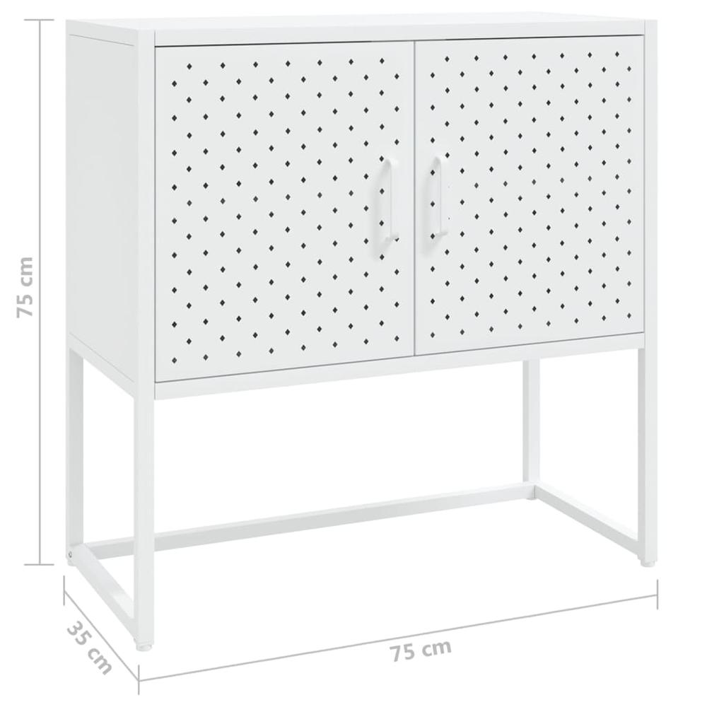 vidaXL Sideboard White 29.5"x13.8"x29.5" Steel. Picture 11