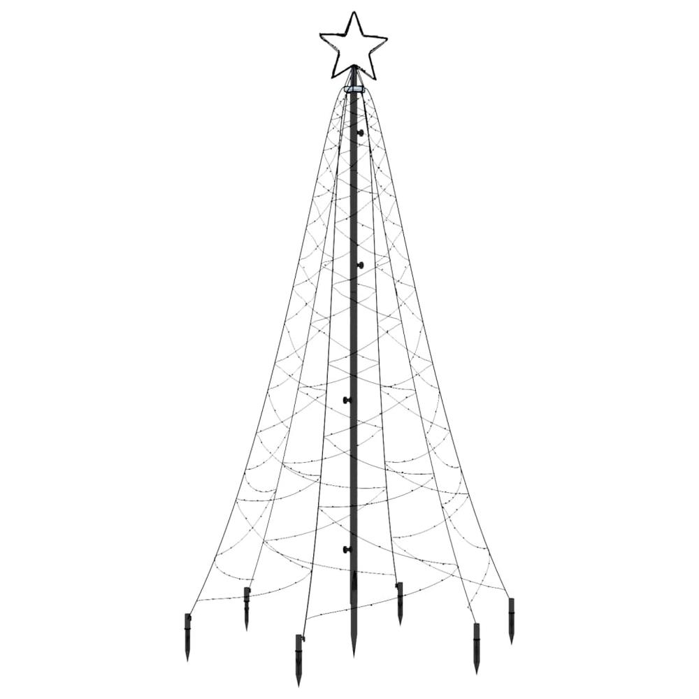 vidaXL Christmas Tree with Spike Warm White 200 LEDs 70.9". Picture 3