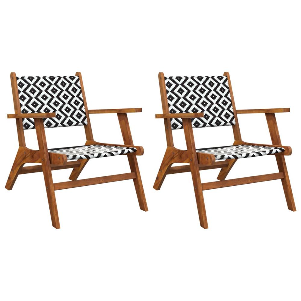 vidaXL Patio Chairs 2 pcs Solid Acacia Wood, 316250. Picture 2