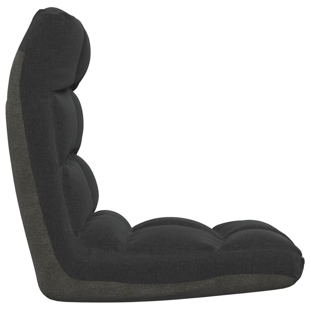vidaXL Folding Floor Chair Black Fabric, 336590. Picture 4
