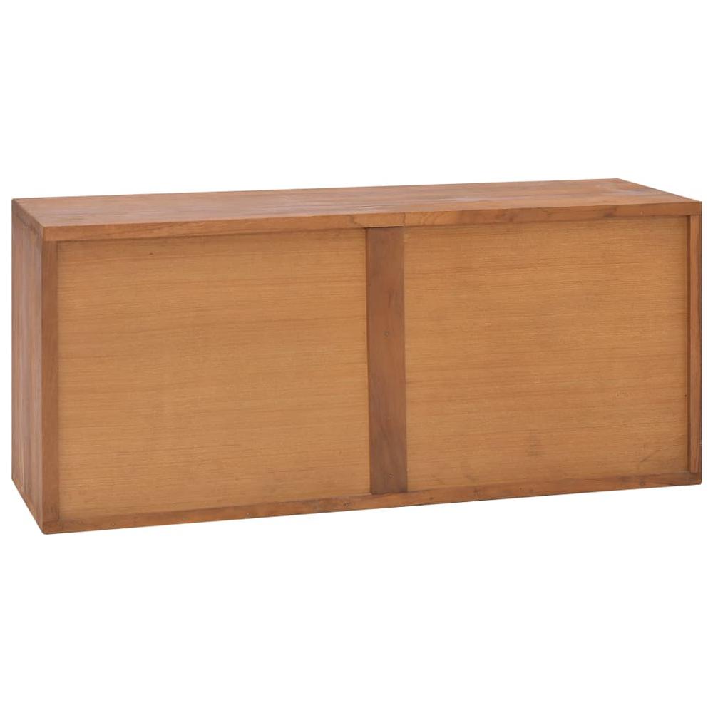 vidaXL TV Cabinet 35.4"x11.8"x15.7" Solid Teak Wood. Picture 4