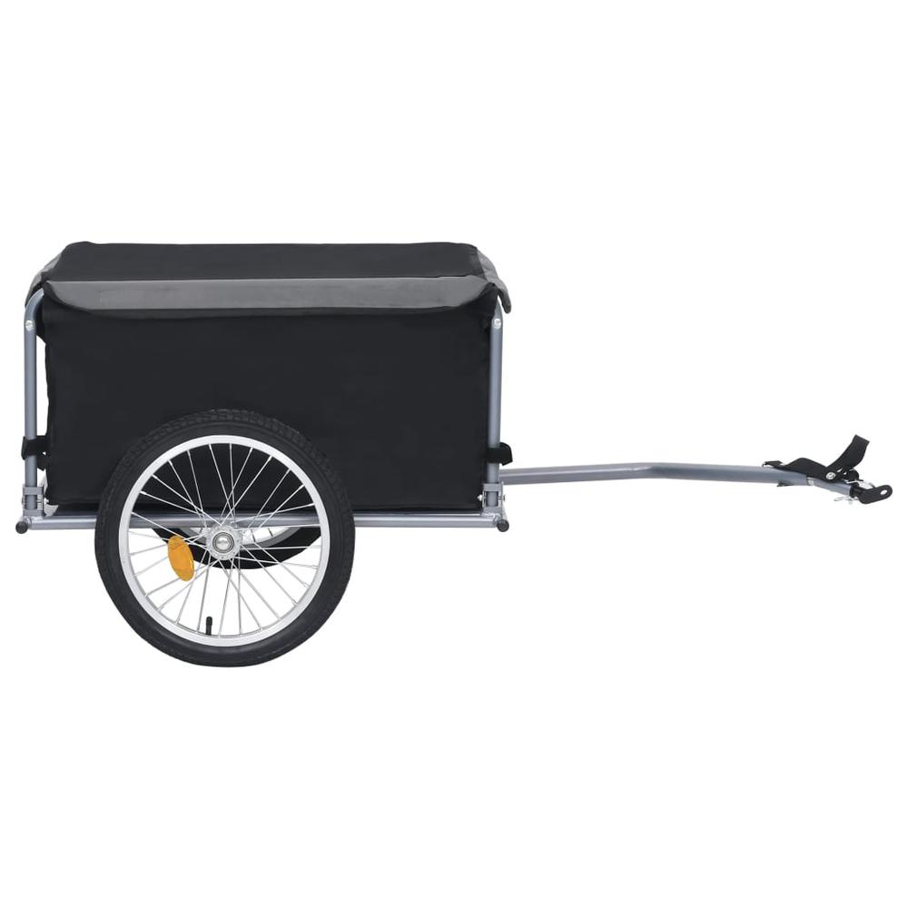 vidaXL Bike Cargo Trailer Black and Gray 143.3 lb. Picture 3