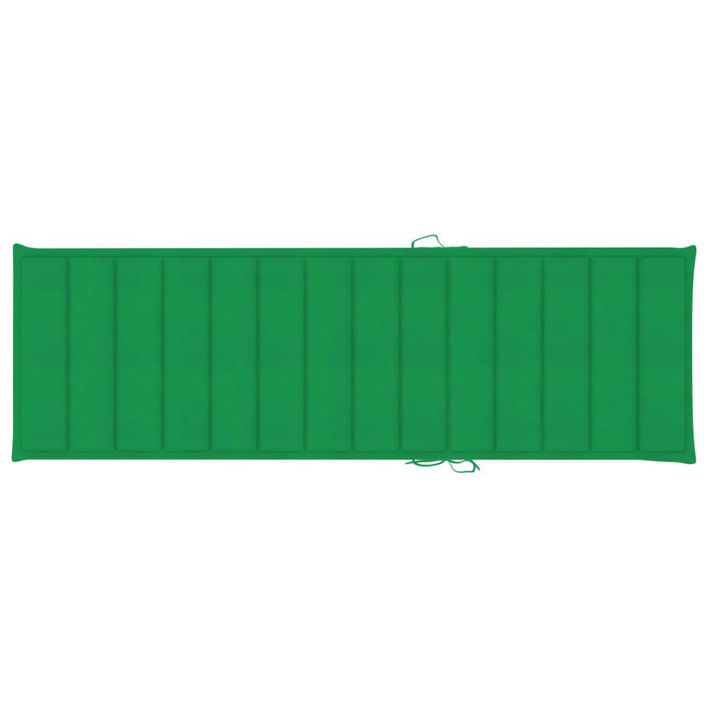 vidaXL Sun Lounger Cushion Green 78.7"x27.6"x1.2" Fabric. Picture 3