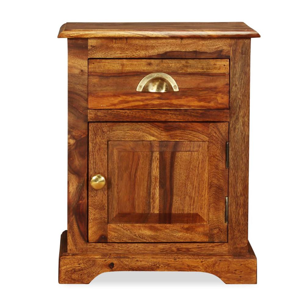 vidaXL Bedside Cabinet 2 pcs 15.7"x11.8"x19.7" Solid Sheesham Wood. Picture 2