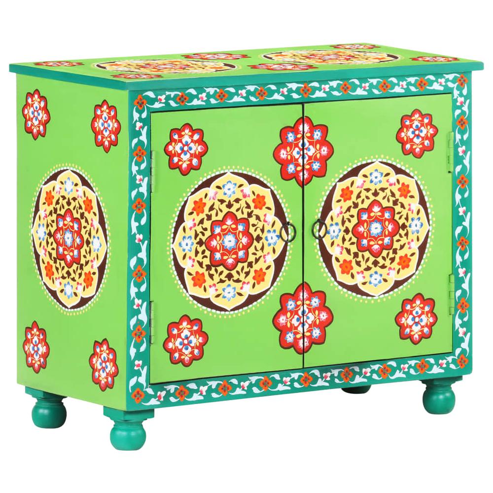 vidaXL Hand Painted Sideboard Multicolor 27.6"x13.8"x23.6" Solid Mango Wood. Picture 12