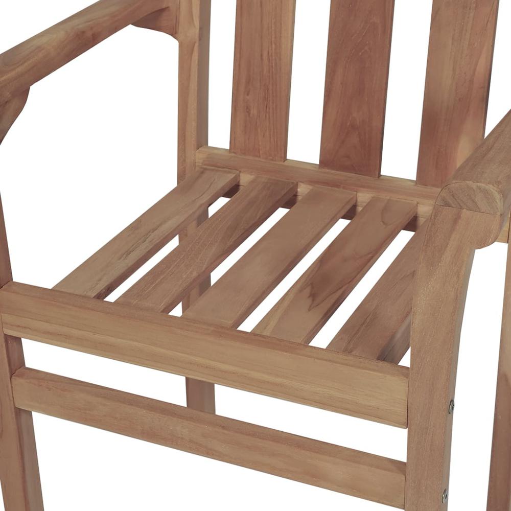 vidaXL Stackable Patio Chairs 4 pcs Solid Teak Wood. Picture 4